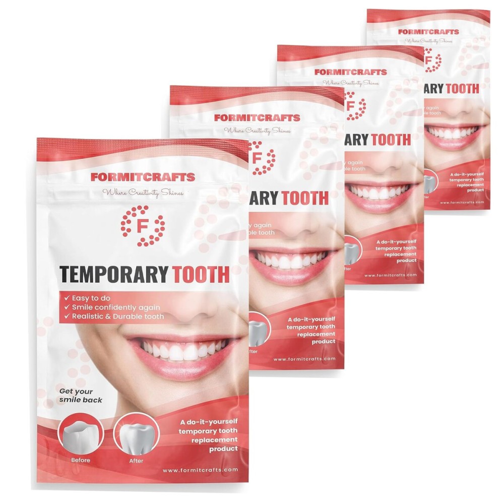 Formit Crafts - Thermoplastic Beads for Teeth Repair - DIY Tooth Filling - Made in E.U. - Moldable Thermal Beads - Realistic and Durable - Pack of 4 (20 Grams Each)