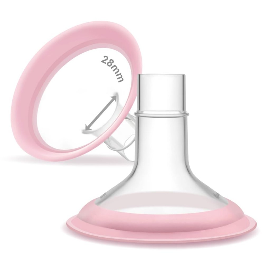 28mm Maymom MyFit Shields, Pano Series; Compatible with Medela Breast Pump- PersonalFit, Freestyle, Harmony, Maxi, Freestyle Flex Connector; Connect to Maymom Widemouth/Narrow Connector, 2pcs