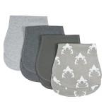 Arnzion Baby Burp Cloths Baby Burp Set Curved Absorbent and Soft Valuable 4 Pack Double Layers (Grey Hue Deer)
