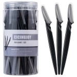 40pcs Eyebrow Razor for Women, Newbie Friendly Dermaplane Razor, Face Razors and Shaver Dermaplaning with Protective Covers (Black)