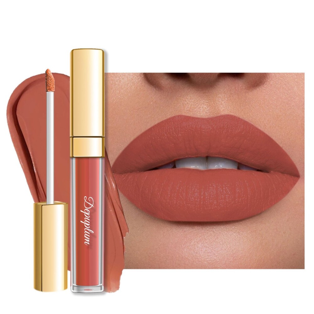 Depuplum Coral Lipstick Matte for Women Super Stay Long Lasting Lipstick Smudge Proof No Transfer Liquid Lipsticks Cruelty Free Lip Makeup, DM19 Coral Nude