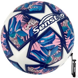 Senston Soccer Ball Size 5 with Pump Needle for Game Trainning Practice or Gift Pink