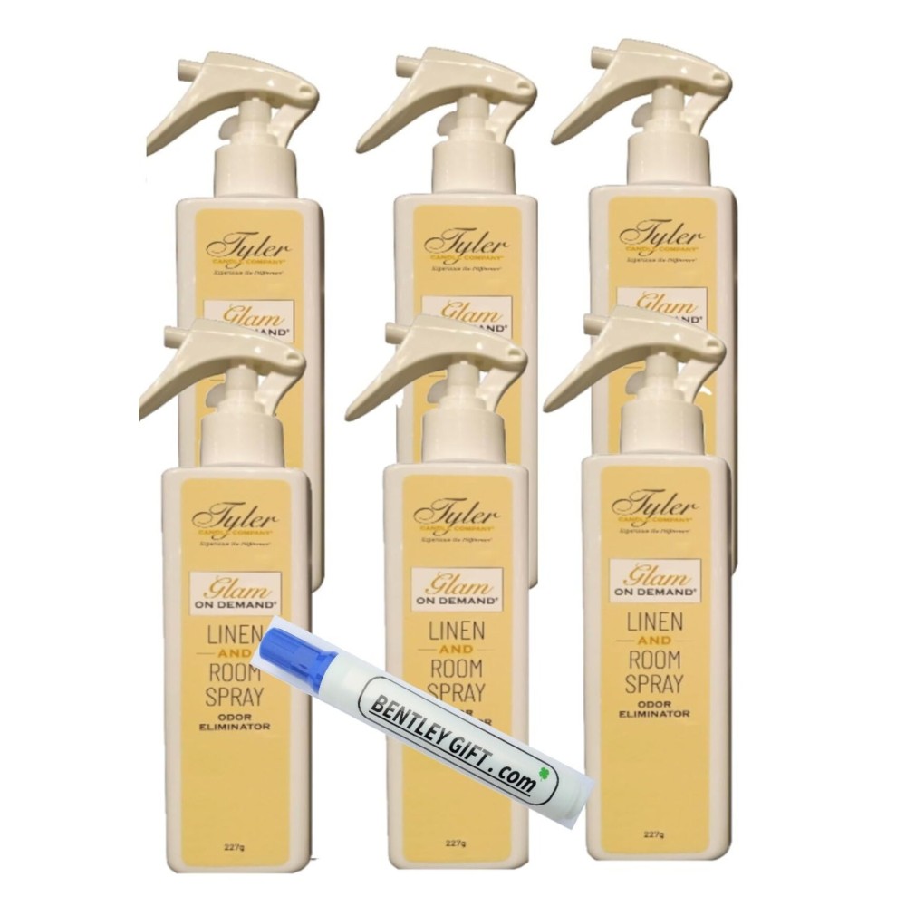 Tyler Candle Company - Spray On Demand - Diva fragrance - 227g / 8oz Pack of 6 w/Bentley stain remover Pen !