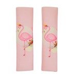 Baby Seat Belt Strap Cover, 2 Pcs Kids Car Seat Belt Cushions Pads, Shoulder Strap Protectors for Girls Boys (Flamingo)