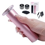 AprElm 4.8IN Longer Electric Foot Callus Remover with 80pcs Sandpaper Discs, Professional Aluminum Callus Remover for Feet, Stepless Speed Control Pedicure Tools for Dead Skin (Pink)