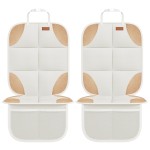 SMART ELF Car Seat Protector, 2Pack Seat Protector Protect Child Seats with Thickest Padding and Non-Slip Backing Mesh Pockets for Baby and Pet,Sedan SUV Truck (Beige Brown)