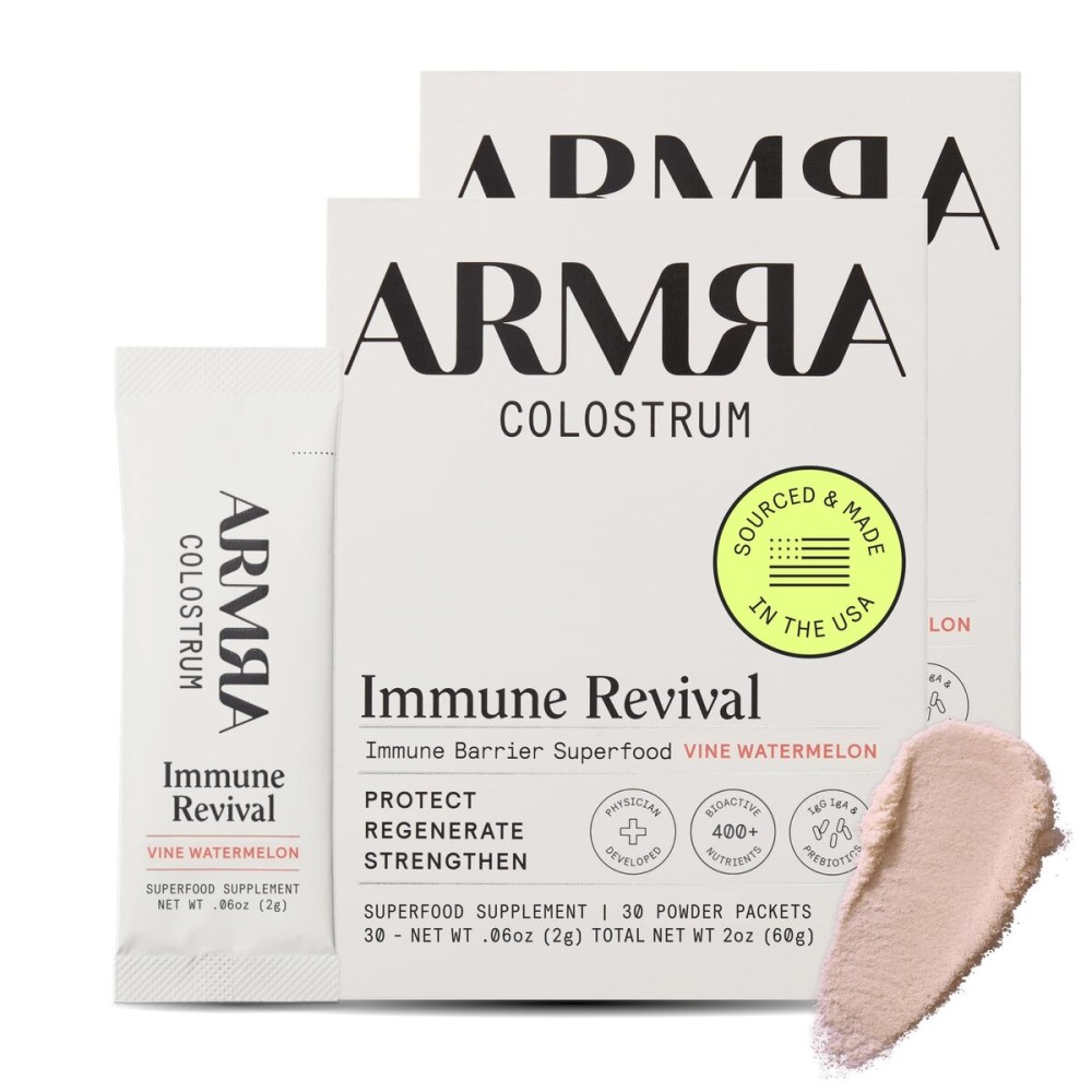 ARMRA Colostrum Powder | Vine Watermelon | Gut Health & Bloating | Skin & Hair | Immunity | Keto, Gluten & Fat-Free | 60 Servings