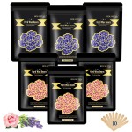 Wax Beads for Hair Removal, 1.3Lb/21oz Hard Wax Beans for Eyebrow, Face, Bikini, Legs, Arms, Full Body Waxing with 10pcs Wax Spatulas, 6 Packs