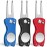 Mile High Life 3 Pack Golf Divot Repair Tool w Magnetic Golf Ball Marker | All Metal Foldable Divot Tool w Pop-up Button | Golf Accessories for Men (Black/Red/Blue)