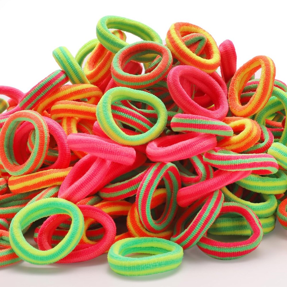 200 Pack Hair Ties BEoffer Baby Toddlers Girls Elastics Hair Bands No Damage Multicolor Colorful Small Rubber Bands Ponytail Pigtails Holders Not Harm to Hair (Colorful Stripes)