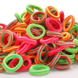 200 Pack Hair Ties BEoffer Baby Toddlers Girls Elastics Hair Bands No Damage Multicolor Colorful Small Rubber Bands Ponytail Pigtails Holders Not Harm to Hair (Colorful Stripes)