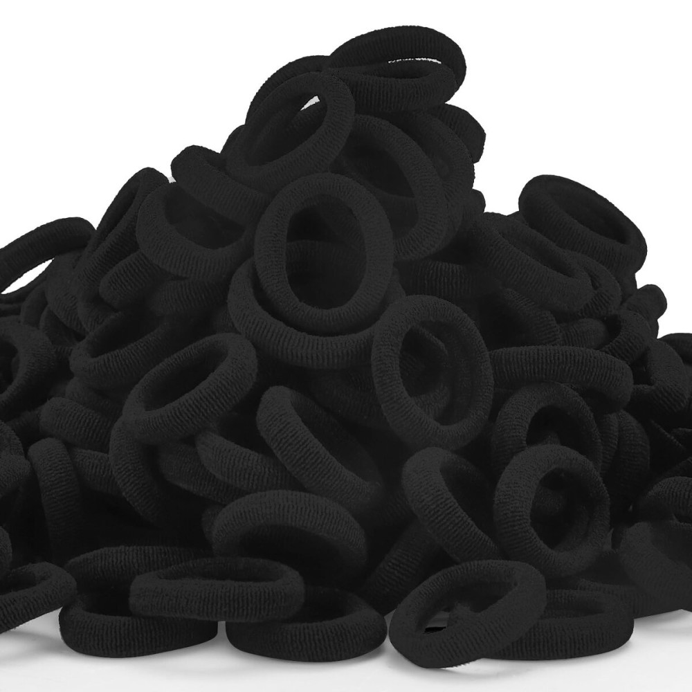 200 Pack Hair Ties BEoffer Kids Baby Toddlers Girls Elastics Hair Bands No Damage Black Small Rubber Bands Ponytail Pigtails Holders Not Harm to Hair (Black)