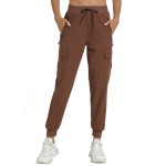 Rrosseyz Womens Cargo Pants with Pockets-Lightweight Quick Dry Water Resistant Hiking Pants for Travel Casual Athletic and Outdoor(Coffee Brown,M)