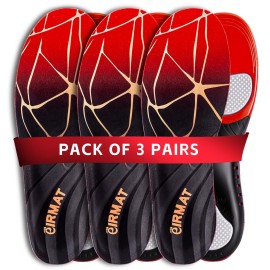 3Pairs Plantar Fasciitis High Arch Support Insoles for Men Women, Arch Support Inserts for Men, Work Boot Shoe Inserts for Women-Orthotic Insert for Flat Feet, Absorb Shock, 220+ lbs