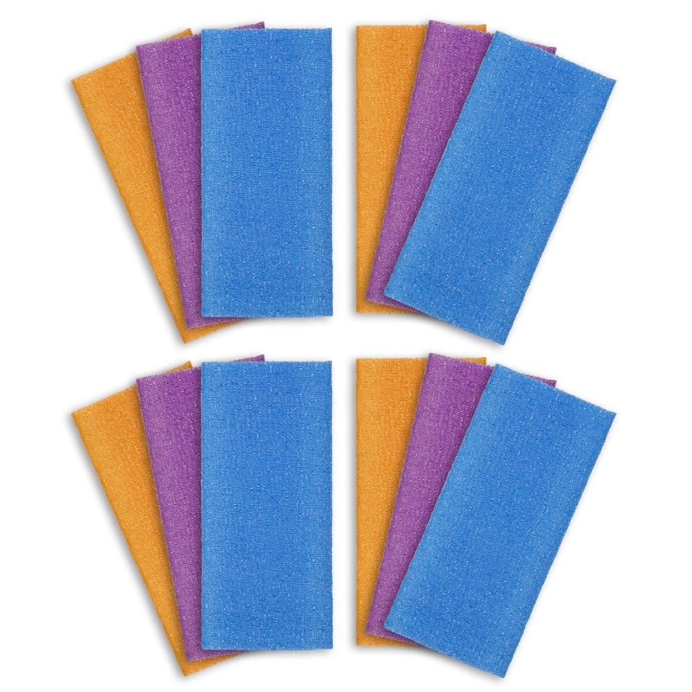 ARCH&M Exfoliating Washcloth 12 Pack Back Scrubber for Shower Towel Body Scrubber Microabrasion Sponge Japanese Bath Wash Korean Exfoliating Beauty Wash Cloth Loofah Scrubber OPNB