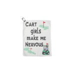 SHANKITGOLF Golf Towel Microfiber Funny Gift for Men, Premium \'Cart Girls Make Me Nervous\' Humor Towel with Carabiner Clip, Golfing Accessories for Dad, Husband, Golfers