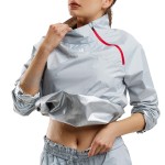 HOTSUIT Sauna Jacket for Women Lightweight Sauna Suit Jacket Anti Rip Gym Sweat Suit Women, Gray, 2XL