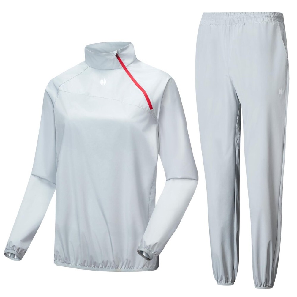 HOTSUIT Sauna Suit for Women Weight Loss Odorless Sauna Jacket Pants Anti Rip Sweat Suit Women for Gym Workout, Gray, 4XL