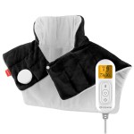 Comfytemp Heating Pad for Neck and Shoulders and Back, Weighted Electric Heat Pad for Pain Relief, 2.6lb Large Heated Wrap, 9 Heat Levels, 11 Auto-Off, Gifts for Women Men Dad, Black