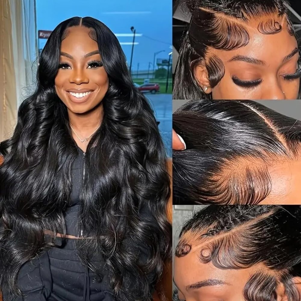 virginess 13x4 Body Wave Lace Front Wigs Human Hair Pre Plucked 180% Density HD Transparent Lace Frontal Wigs Human Hair for Women Glueless Wigs Human Hair With Baby Hair 16 Inch