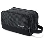 Gonex Travel Toiletry Bag Nylon, Shaving Bag Toiletry Organizer Check Patten (Black)