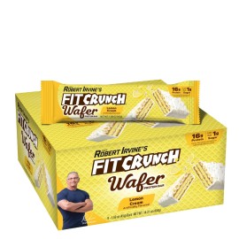 FITCRUNCH Wafer Protein Bars, Designed by Robert Irvine, 16g of Protein & 1g of Sugar (9 Bars, Lemon Cream)