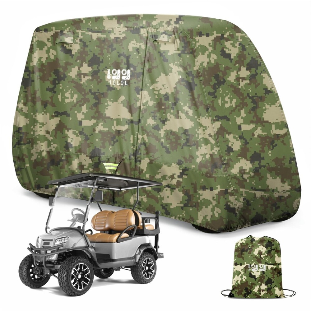 10L0L Heavy Duty 650D Golf Cart Cover for 2/4/6 Passengers EZGO, Club Car and Yamaha, All Weather Outdoor Protection Weatherproof