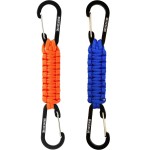 BRAVESHINE Carabiner Keychain Hook with Paracord Strap - 1 Orange 1 Blue D Ring Key Clips Para Cord Lanyard Hanger Stroller Hooks for Water Bottle, Belt Loop Keys, Backpacks, Boys, Girls, Men, Women