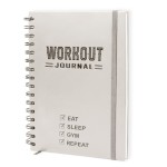 Nextnoid Hardcover Fitness Planner Workout Journal for Men & Women - A5(5.7 x 8.3) Sturdy Workout Book Log to Track Gym & Home Workouts - Beige