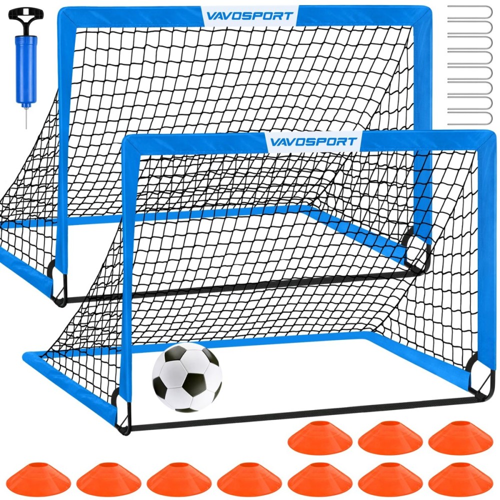 Soccer Goals for Backyard Set - 2 of 5\' x 3.6\' Portable Soccer Goal Training Equipment, Pop Up Soccer Net with Soccer Ball, Soccer Set for Games, Sports