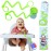 Brilli Baby Cup Catcher Patented Safety Tether Strap, Attach Sippy Cups, Bottles, Pacifiers & More to Stroller, High Chair, Car Seat, Made in USA, Food Grade, Dishwasher Safe (Lime & Lime)