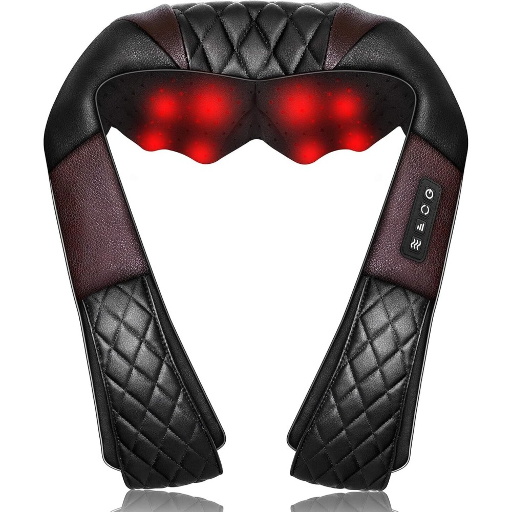 Shiatsu Neck and Back Massager with Heat, Electric Deep Tissue 4D Kneading Massage Pillow for Shoulder, Leg, Body Muscle Pain Relief - Best Gifts for Women Men Mom Dad