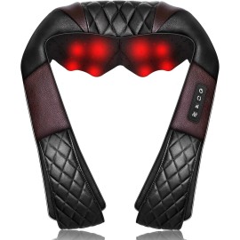 Shiatsu Neck and Back Massager with Heat, Electric Deep Tissue 4D Kneading Massage Pillow for Shoulder, Leg, Body Muscle Pain Relief - Best Gifts for Women Men Mom Dad