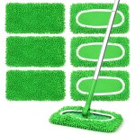 6Pcs Reusable Microfiber Mop Pads Compatible with Sweeper Mop, Replacement Wet Mopping pad Refills & Washable Dry Sweeping Cloths for Surface/Hardwood Floor Cleaning