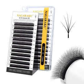 NAGARAKU 5D W Shape Eyelash Extension VERSION 3.0 lash Supplies Natural Soft Volume 0.07mm D curl 12mm Premade Fans PBT Matte Black Cluster W Lash Easy Fanning False Lashes yy Lashes Wheat Spike Shape