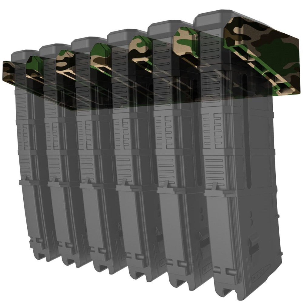 RUSFOL Solid ABS 6X Standard Camo PMAG Wall Mount, Mag Holder, Home Magazine Storage Rack, 1 Pack