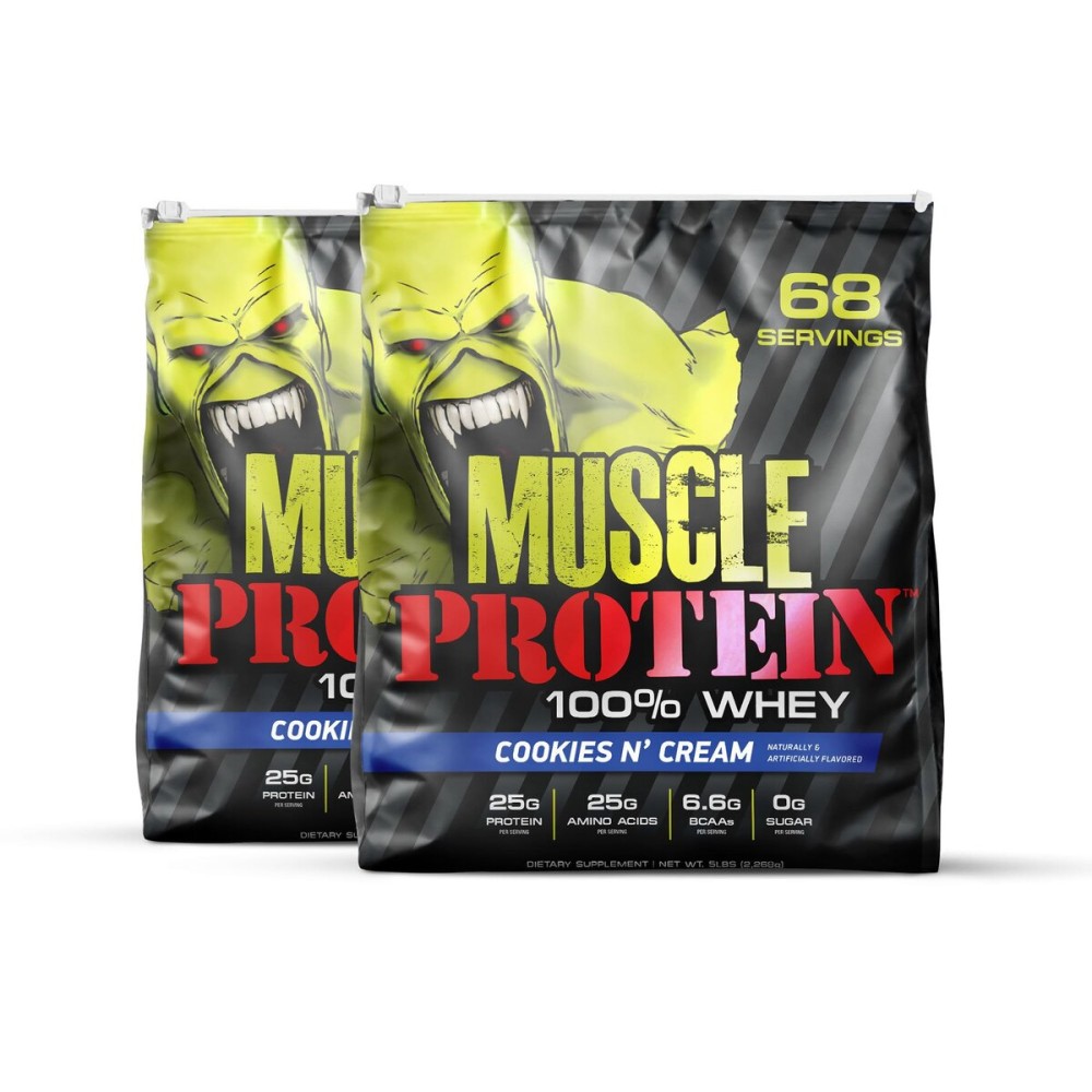 COLOSSAL LABS Muscle Whey Protein Flavored Protein Powder, 25,000mg Amino Acids/Serving, Cold Filtered(Packaging May Vary) (10 Pound (Pack of 2), Cookies & Cream)