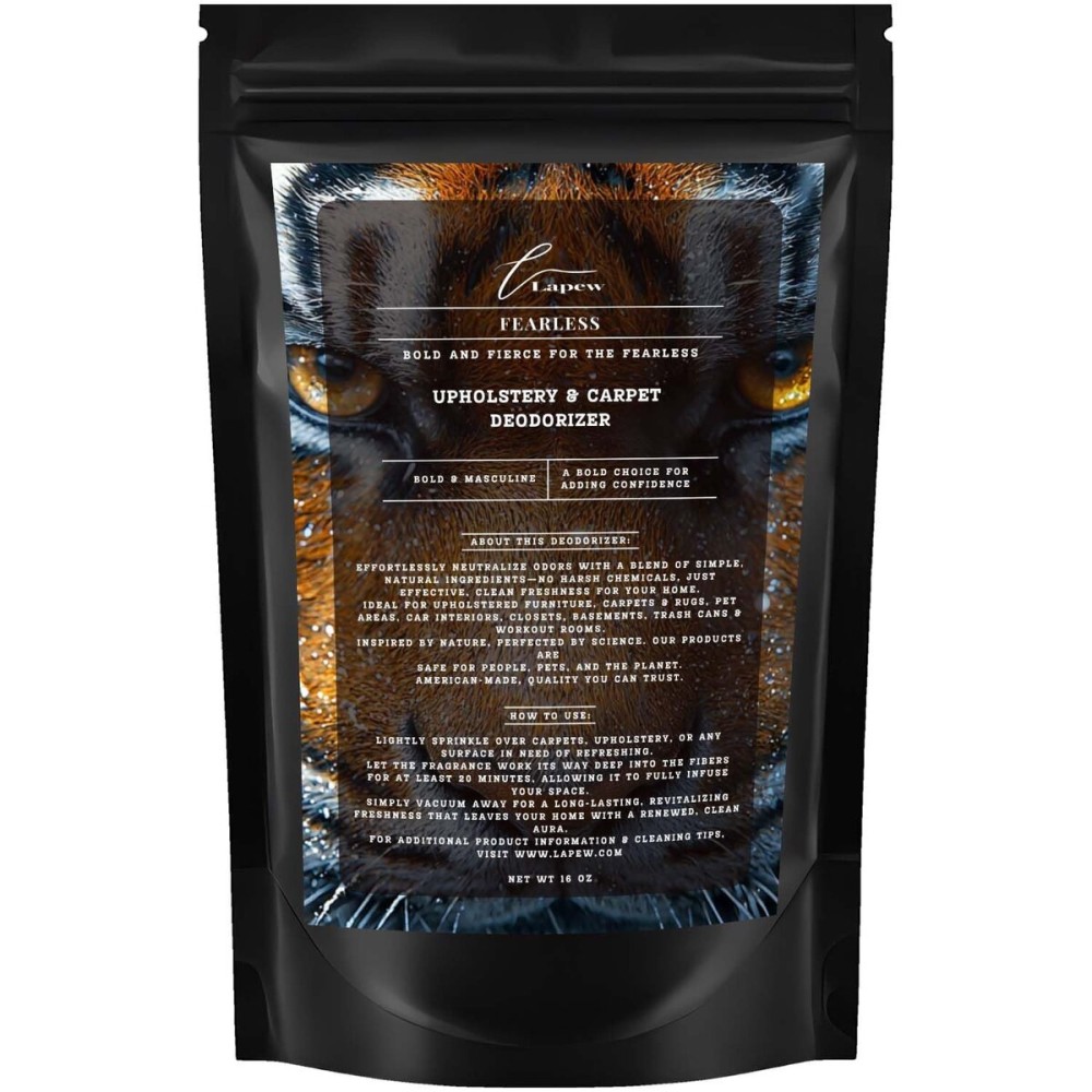 Lapew Fearless Carpet Freshener Powder: Powerful Odor Eliminator for Home, Upholstery Deodorizer, Carpet Deodorizer, Pet Urine, Cat Litter Box - Fearless Fragrance