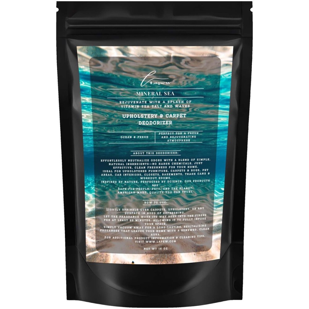 Lapew Mineral Sea Carpet Freshener Powder: Powerful Odor Eliminator for Home, Upholstery Deodorizer, Carpet Deodorizer, Pet Urine, Cat Litter Box - Mineral Sea Fragrance