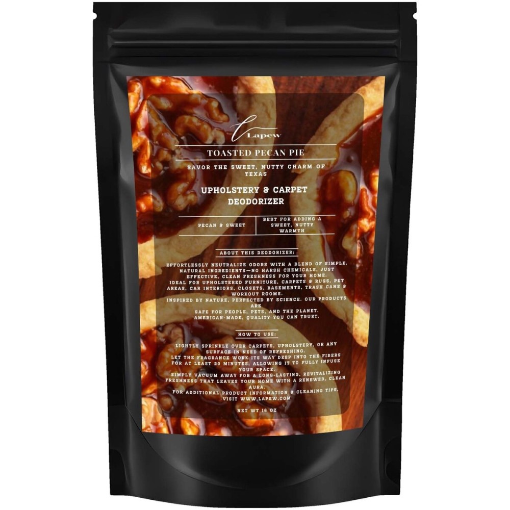 Lapew Toasted Pecan Pie Carpet Freshener Powder: Powerful Odor Eliminator for Home, Upholstery Deodorizer, Carpet Deodorizer, Pet Urine, Cat Litter Box - Toasted Pecan Pie Fragrance
