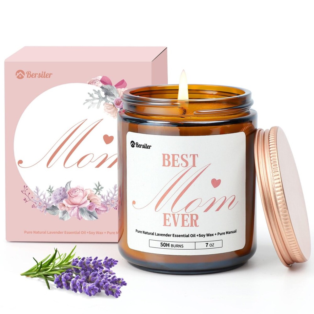 Gifts for Mom from Daughter or Son, Christmas Birthday Mothers Day Candles Gifts for Mom, Lavender Eucalyptus Aromatherapy Candle for Women Help with Stress Relief, 50 Hour Burn Time, 9 oz