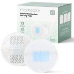 Momcozy Bamboo Disposable Nursing Pads, Advanced Blue Core for Ultra-Absorbent, Leakproof & 3D Design, Biodegradable for Sensitive Skin, Individually Wrapped, 80 Count