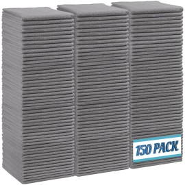 HOMEXCEL Grey Microfiber Cleaning Cloth,150 Pack Cleaning Rags, Cleaning Towels,11.5X11.5 Shop Towels