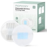 Momcozy Bamboo Disposable Nursing Pads, Advanced Blue Core for Ultra-Absorbent, Leakproof & 3D Design, Biodegradable for Sensitive Skin, Individually Wrapped, 120 Count