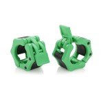 Greententljs Barbell Clamps 2 Inch Olympic - Pair of Collars Quick Release Locking Barbell Workout Pro Weight Plate Clamp Clips for Gym Power Heavy Weightlifting Fitness (Green Matte)