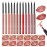 QiBest 12Pcs Crayon Lipsticks Gel Lip Liner Pencil Set, Creamy Long-Lasting Lip Colors Makeup Kit for Women and Girls, Retractable Lipliner Pencils Pack with Rich Color & Smooth Application