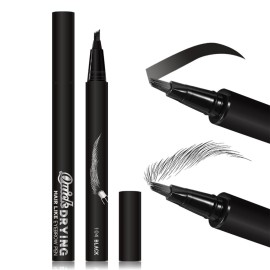 Kaely Microblading Eyebrow Pen with Multiple Fork Tips, Square Brush Magic Eyebrow Contouring Pen Waterproof, 3d Eye Brow Pencils for Women, Create Natural Hair-Like Brows, 104 Black