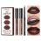 QiBest 3-in-1 Dark Red Lipstick Set for Women & Teen Girls, Matte Liquid Lipstick + Lip Gloss + Gel Lip Liner Pencil Trio Lip Gift Kit for 24 Hours Long Lasting & Waterproof Lip Makeup (Hot Chocolate)