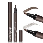 Kaely Microblading Eyebrow Pen with Multiple Fork Tips, Square Brush Magic Eyebrow Contouring Pen Waterproof, 3d Eye Brow Pencils for Women, Create Natural Hair-Like Brows, 103 Black Brown