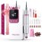 Electric Nail Drill Professional, Portable Nail File for Acrylic Gel Nails, Cordless Rechargeable Ultra Power Nail Drill Kit 40000RPM, HMC320 Salon-Grade Efile Nail Machine (White)
